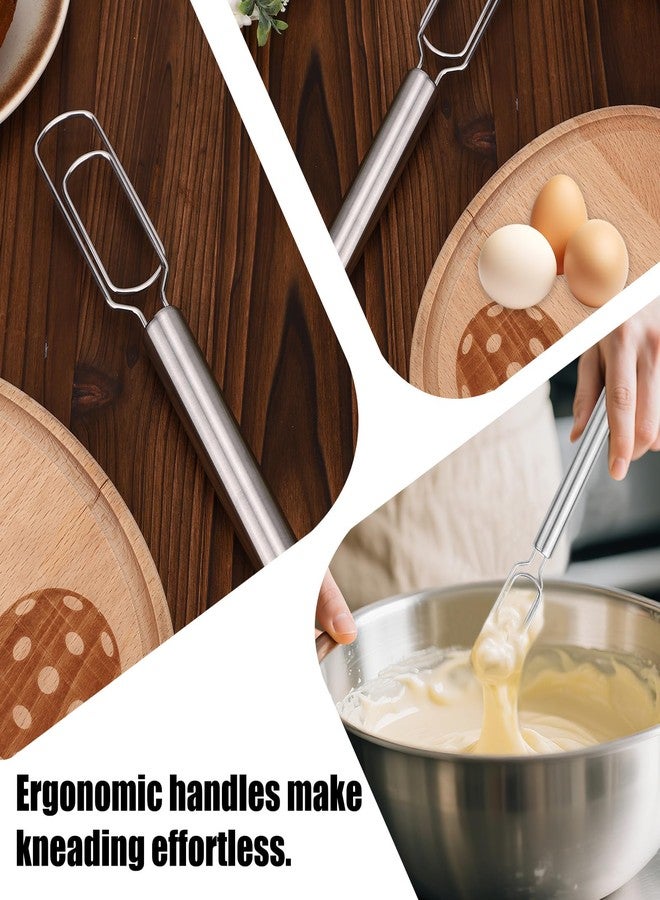 Sinbana Danish Dough Whisk for Sourdough Starter, 30cm/12in Stainless Steel Dutch Bread Whisk & Dough Hook Mixer Tool Reaches Jar Bottom for Pizza Cooking Baking Dishwasher Safe - Image 4