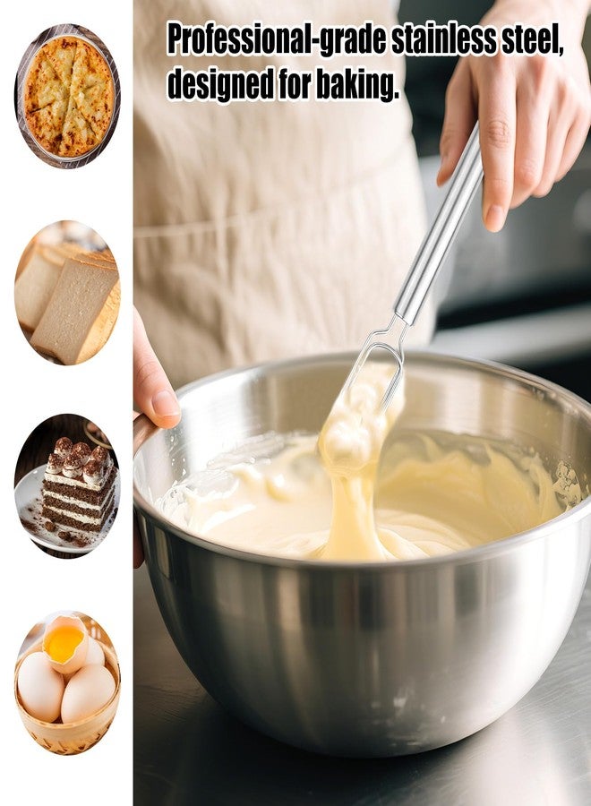 Sinbana Danish Dough Whisk for Sourdough Starter, 30cm/12in Stainless Steel Dutch Bread Whisk & Dough Hook Mixer Tool Reaches Jar Bottom for Pizza Cooking Baking Dishwasher Safe - Image 3