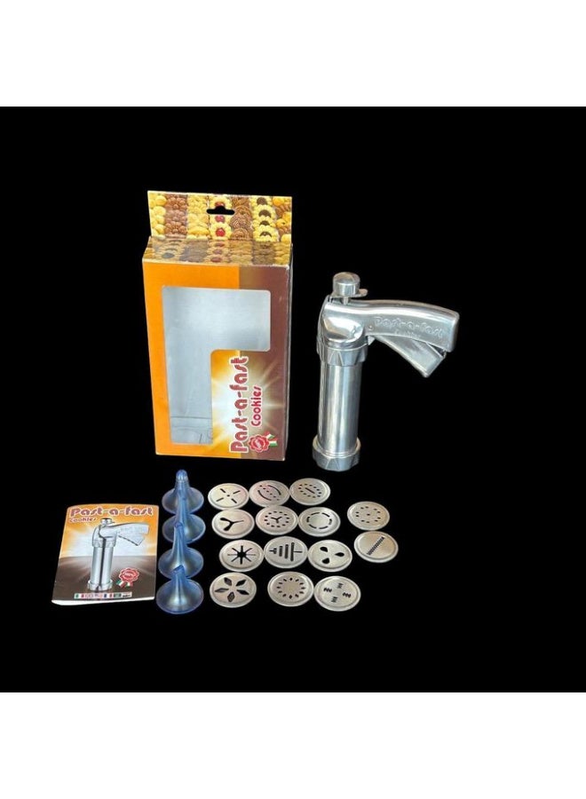 Bitoni Large Italian-made Petit Four Press by Atlas, made of high-quality stainless steel with 14 petit four and cookie operating parts, silver BA-300061 - Image 2