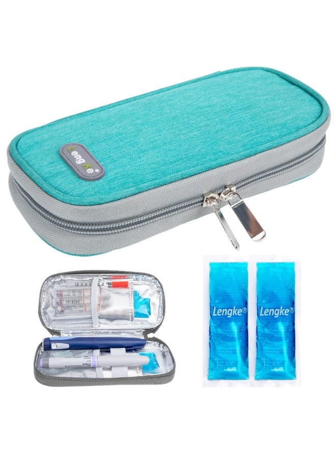 LengKe Insulin Cooler Travel Case - Portable Refrigerated Medicine Case for Insulin Pen, Medication and Diabetic Supplies with 2 TSA Approved Ice Pack - Image 1