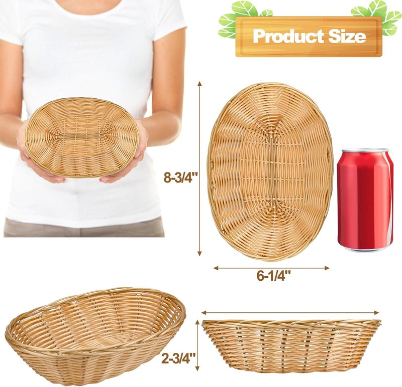 Yesland 16 Pack Plastic Oval Baskets Food Storage  Fruit Basket 834 x 614 x 234 Inches Basket Bin for Kitchen Restaurant Centerpiece Display - Image 2