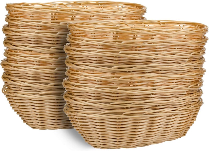 Yesland 16 Pack Plastic Oval Baskets Food Storage  Fruit Basket 834 x 614 x 234 Inches Basket Bin for Kitchen Restaurant Centerpiece Display - Image 1