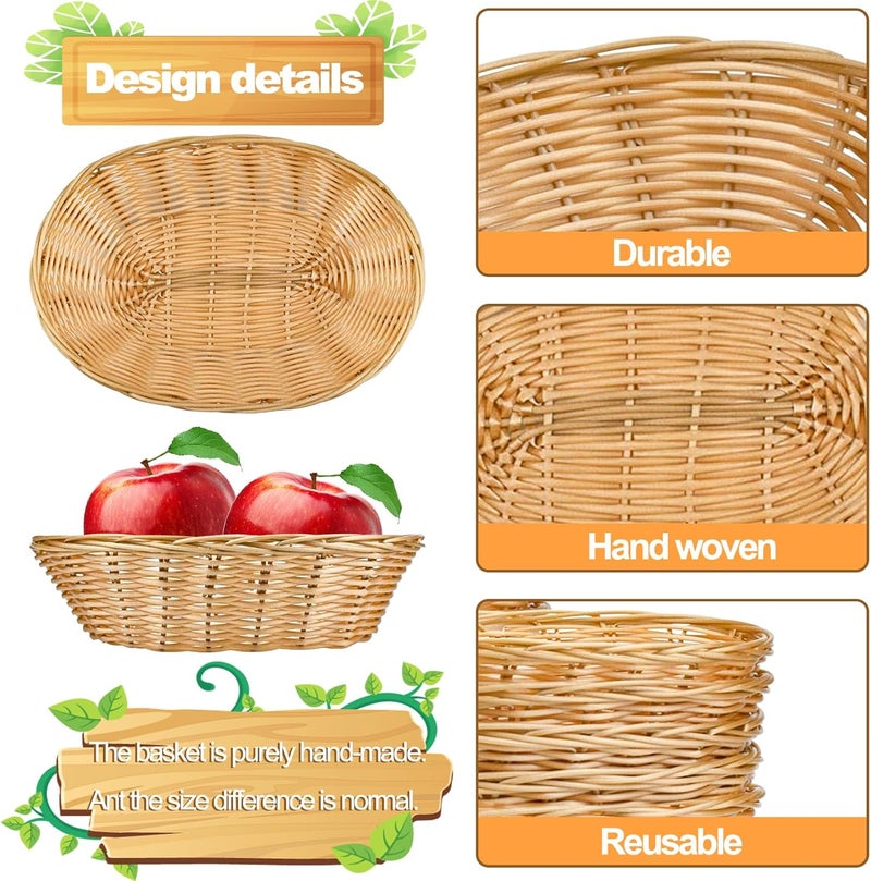 Yesland 16 Pack Plastic Oval Baskets Food Storage  Fruit Basket 834 x 614 x 234 Inches Basket Bin for Kitchen Restaurant Centerpiece Display - Image 3