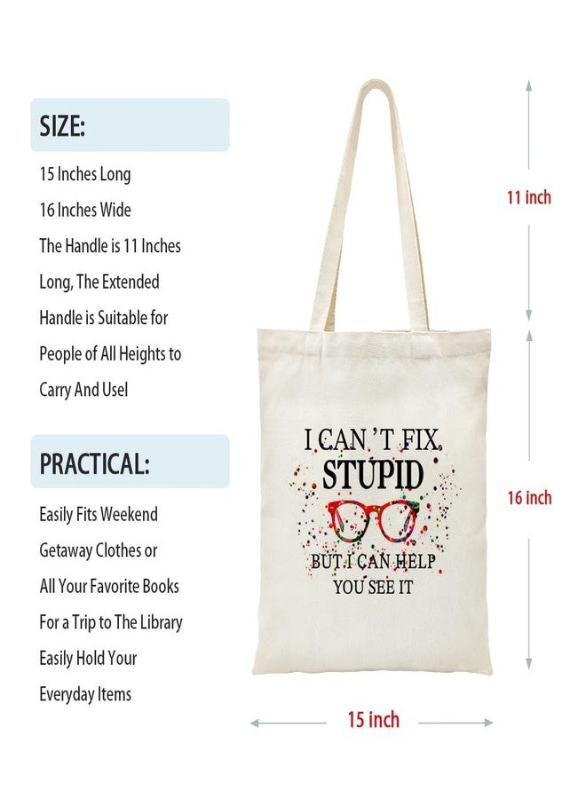 ZHANTUONE Optometrist Funny Canvas Large Shopping Capacity Grocery Tote Bag, Reusable with Zipper Inner Pockets, Gifts for Optometrist Eye Doctor, Optometrist Student Graduation Gifts - Image 4