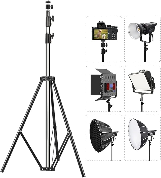 Yacam LS-950 9 Feet Heavy Duty Light Stand Portable Foldable for Ring Light, Flash, Reflector, Diffuser, Professional Photo & Video Studio Shooting - Image 1