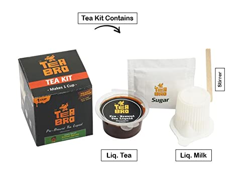 TEA BRO شاي برو، شاي حليب فوري (بنكهة التوابل الهندية) - عبوة من 2 | مستخلص شاي جاهز (مركز) | فقط أضف الماء الساخن | لكل عبوة - 12 مجموعة شاي مع (شاي سائل + حليب سائل + سكر) - سر آنا، التوابل الهندية - Image 4