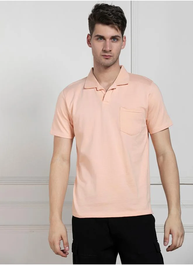 دينيس لينغو Regular Fit Solid Polo with Patch Pocket by Styli