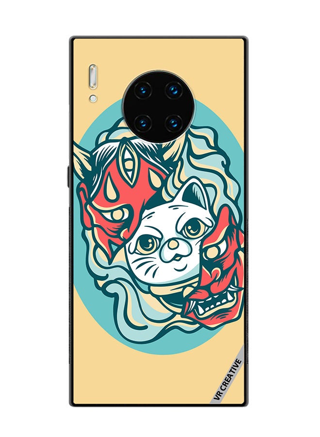 VR CREATIVE Protective Case Cover For Huawei Mate 30 Pro Cat In Mask Design Multicolour - Image 1