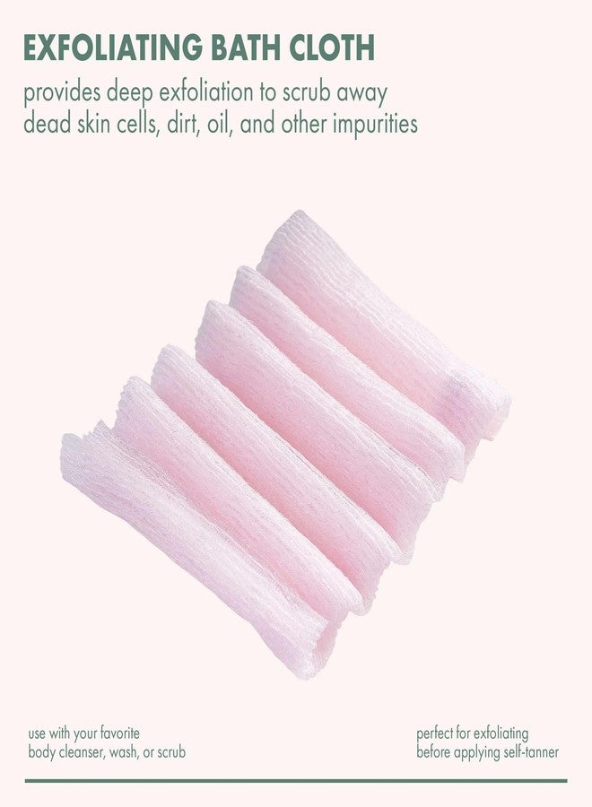 EcoTools Bath Cloth, Exfoliating Washcloth For Shower & Bath, Expands Up To 3 Feet, Remove Dry Skin, Body Scrubber For Exfoliation & Deep Cleansing, Eco Friendly & Cruelty-Free, Pink, Pack of 6 - Image 2