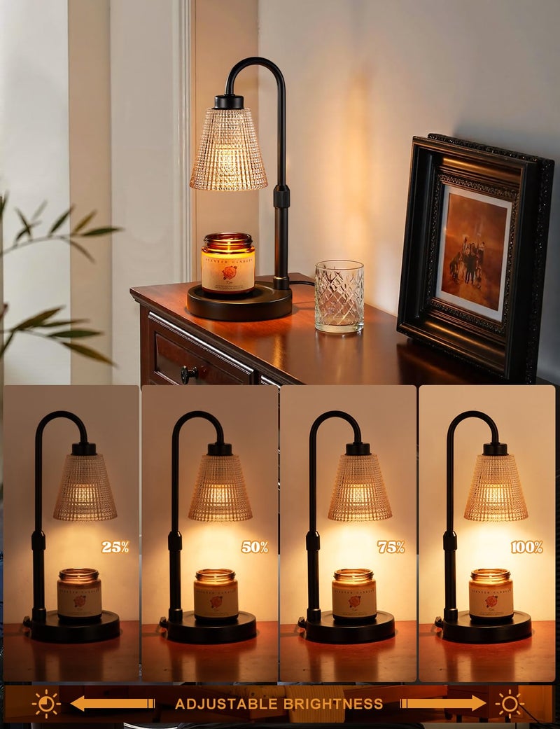 Innqoo Amber Candle Warmer Lamp with Timer, Dimmable Candle Warmer for Jar Candles, Height Adjustable Wax Melts Warmer, Birthday Gifts for Women Mom, House Warming Gifts New Home Decor - Image 2