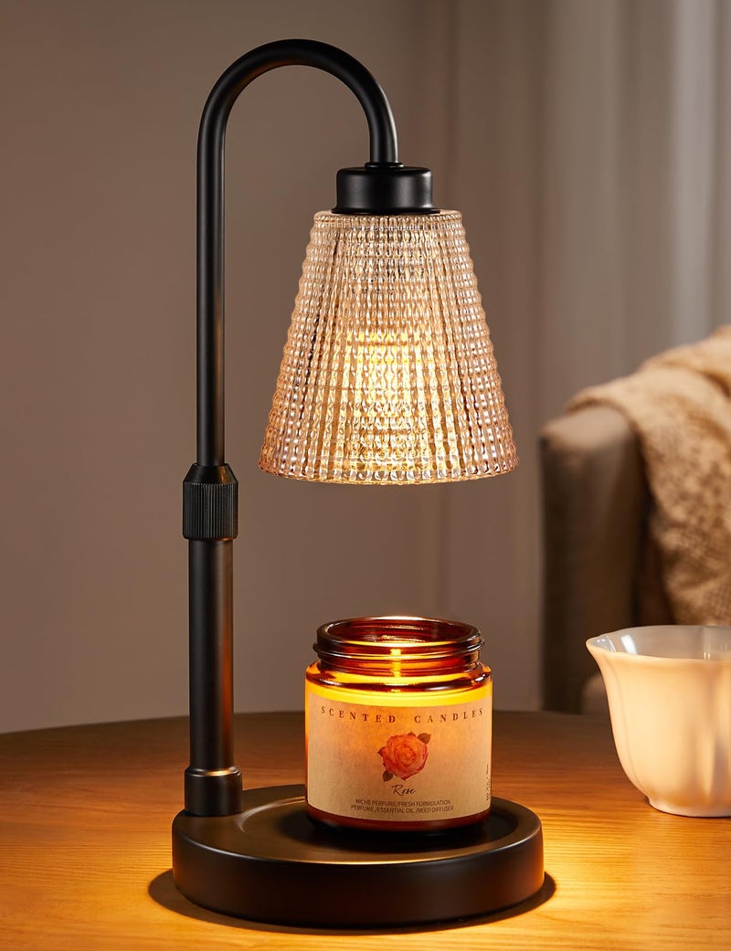 Innqoo Amber Candle Warmer Lamp with Timer, Dimmable Candle Warmer for Jar Candles, Height Adjustable Wax Melts Warmer, Birthday Gifts for Women Mom, House Warming Gifts New Home Decor - Image 1