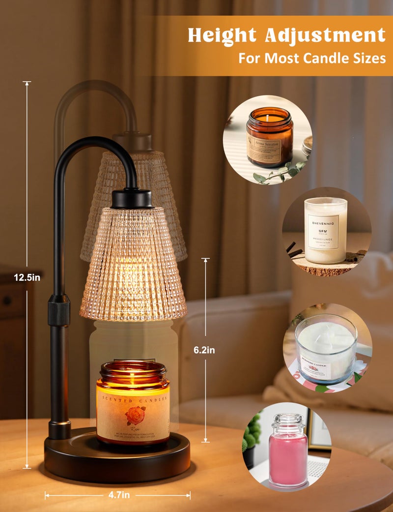 Innqoo Amber Candle Warmer Lamp with Timer, Dimmable Candle Warmer for Jar Candles, Height Adjustable Wax Melts Warmer, Birthday Gifts for Women Mom, House Warming Gifts New Home Decor - Image 4