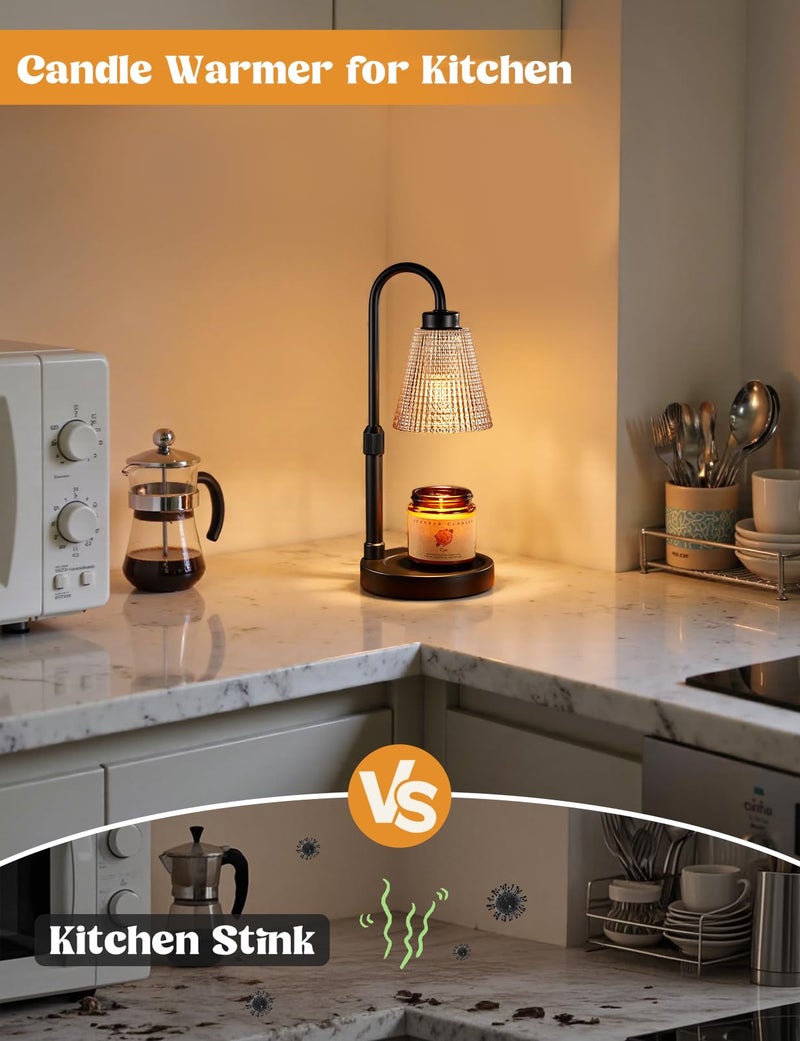 Innqoo Amber Candle Warmer Lamp with Timer, Dimmable Candle Warmer for Jar Candles, Height Adjustable Wax Melts Warmer, Birthday Gifts for Women Mom, House Warming Gifts New Home Decor - Image 5