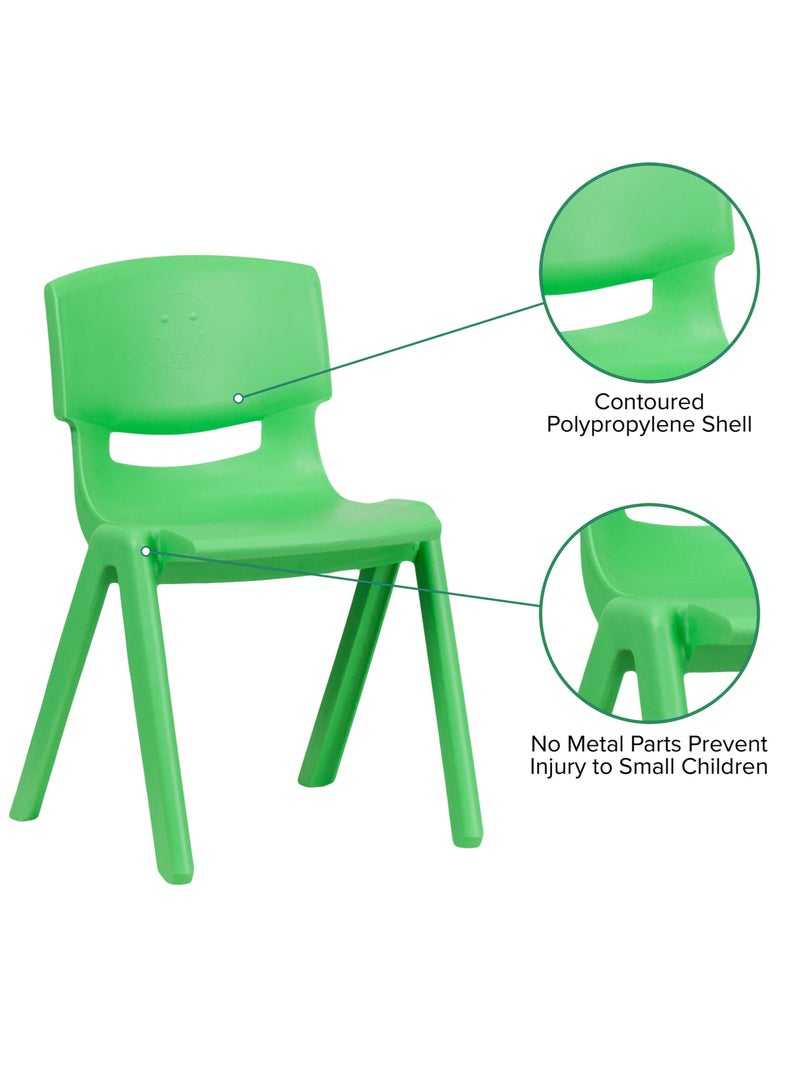 Funz Stackable Plastic Kids Learning Chairs, 42 X 38 X 61cm, The Perfect Chair for Playrooms, Schools, Daycares and Home, Green - Image 4