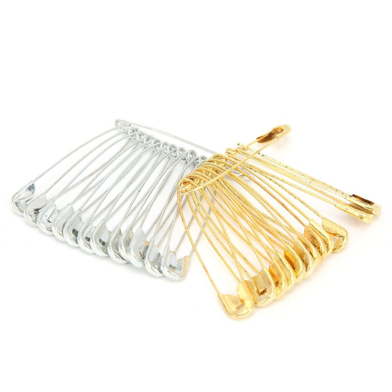 Premium Quality Iron Safety Pins 40 Pieces Silver And Gold For Jewelry Making And Clothing Repair - Image 2
