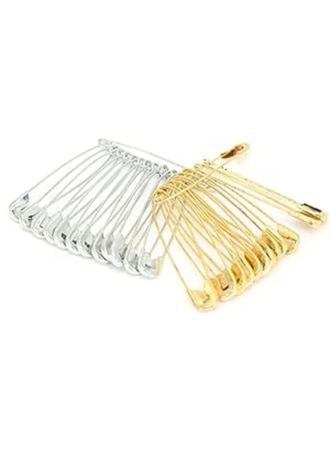 Premium Quality Iron Safety Pins 40 Pieces Silver And Gold For Jewelry Making And Clothing Repair - Image 1