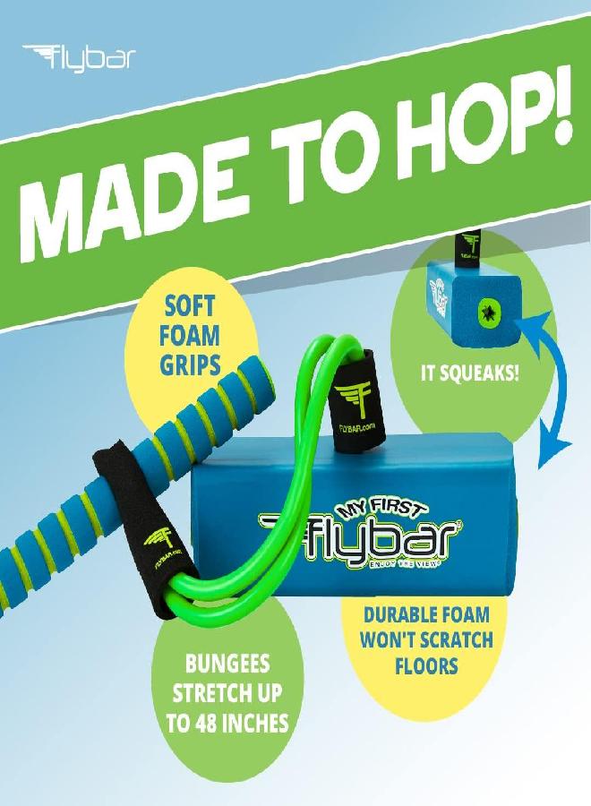 Flybar My First Foam Pogo Jumper For Kids Fun And Safe Pogo Stick, Durable Foam And Bungee Jumper For Ages 3 And Up Toddler Toys, Supports Up To 250Lbs (Blue) - Image 2