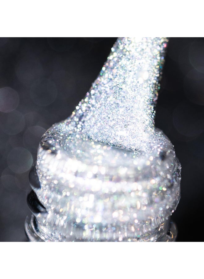 BURANO Reflective Diamond Nail Glitter Gel Polish 73ml Sparkly Summer Color Holographic Glitters Shiny Gel Polish UV Lamp Required Silver JL1 - Image 2