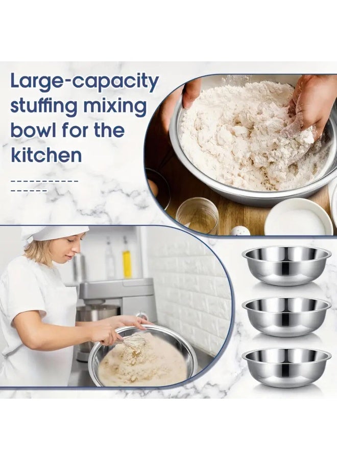 ECVV Stainless Steel Kitchen Mixing Bowl - 34cm - Image 3