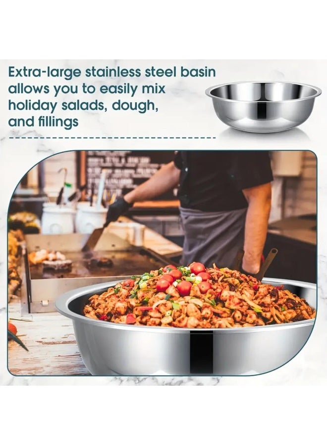ECVV Stainless Steel Kitchen Mixing Bowl - 34cm - Image 4