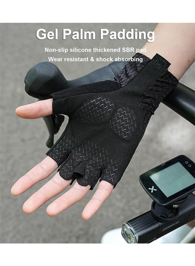 CAMPANAS Gym Gloves for Men & Women - Anti-Slip Silicone Grip Weightlifting Gloves, Breathable Mesh Workout Gloves with Wrist Support for Exercise, Cycling, Training & Fitness (Grey) - Image 4