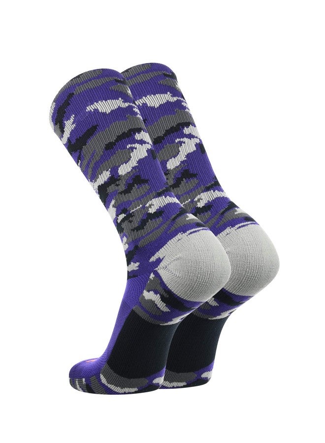 TCK جوارب TCK Woodland Camo Crew Socks (لون مموه بنفسجي، مقاس صغير) - Image 2