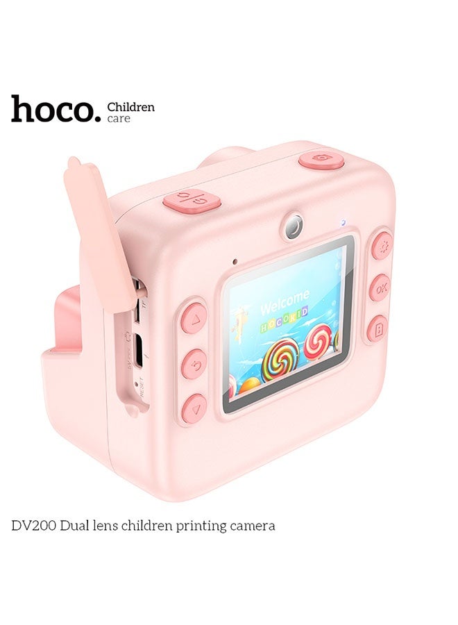 Hoco DV200 Dual Lens Children Printing Camera (Pink) - Image 2