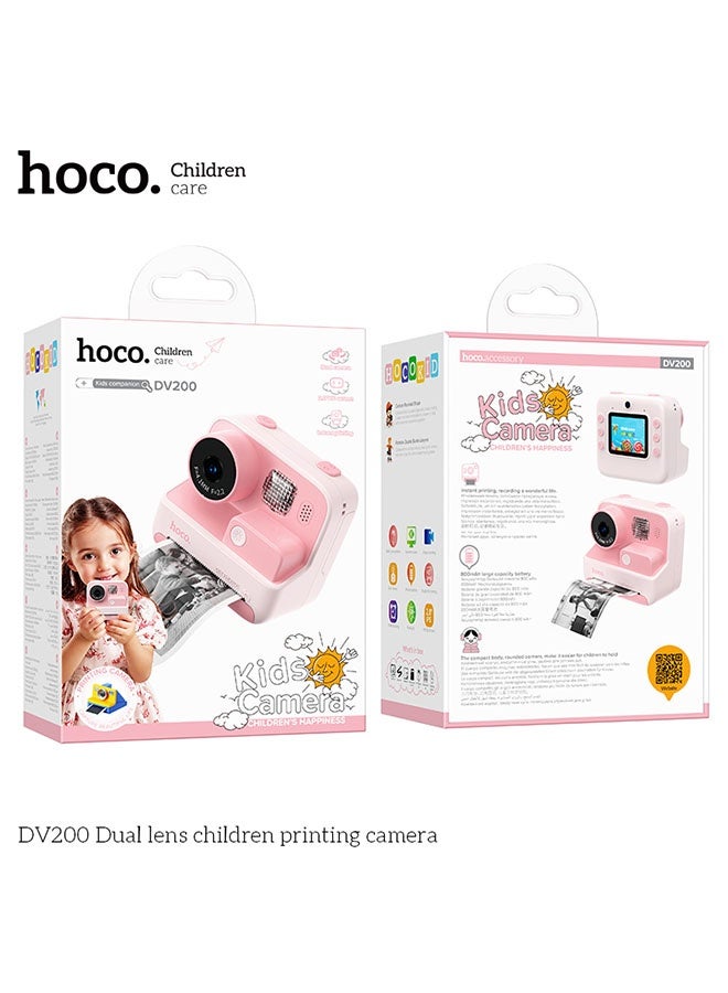 Hoco DV200 Dual Lens Children Printing Camera (Pink) - Image 5