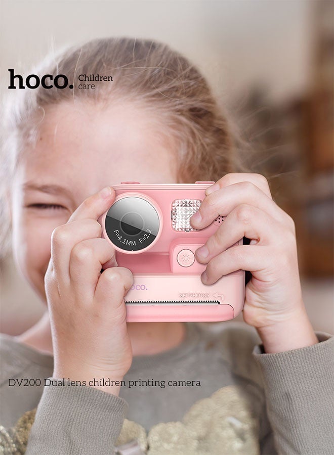 Hoco DV200 Dual Lens Children Printing Camera (Pink) - Image 4