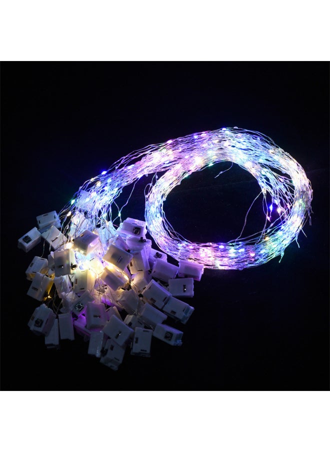 Generic Led Bouquet Electronic Light String Net Red Cake Decoration Small Lights Flashing Lights String Lights All Over The Sky Star Birthday Star Lights-Color: Small White Box  Three-stop Flashing Light-Specifications:1.1m Lights  - Image 5