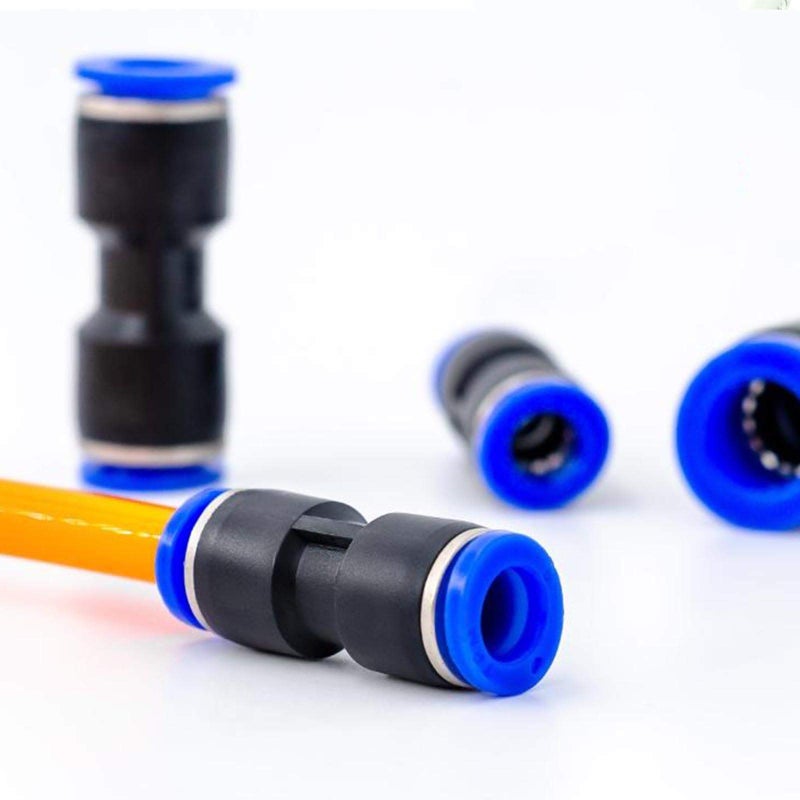Generic OTOTEC 60pcs Pneumatic Connectors, 6/8/10mm Pneumatic Straight Union Push Connectors Kit Tube Air Pipe Joint Two-Way Quick Release Air Line Fittings  - Image 2