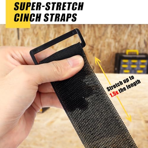 LuBanSir Cinch Straps, Assorted 9 Pack（9“/12”/18“） Super-Stretch Storage Straps Fit House, Garage, Workshop, Boat, Car Organization - Image 2