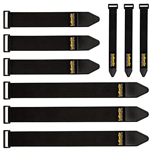 LuBanSir Cinch Straps, Assorted 9 Pack（9“/12”/18“） Super-Stretch Storage Straps Fit House, Garage, Workshop, Boat, Car Organization - Image 1