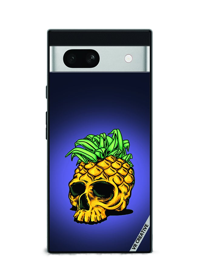 VR CREATIVE Protective Case Cover For Google Pixel 7a Pineapple Skull Design Multicolour - Image 1