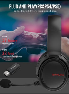BINNUNE BINNUNE BW02 Bluetooth/2.4G/Wired Gaming Headset with Mic for PS4 PS5 PC Xbox One Switch Xbox Series S|X  - Image 2