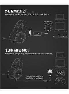 BINNUNE BINNUNE BW02 Bluetooth/2.4G/Wired Gaming Headset with Mic for PS4 PS5 PC Xbox One Switch Xbox Series S|X  - Image 4