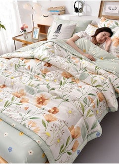 MIXDE Queen Size Quilt  Overall washable Soft Blanket  Washed Cotton Material Bed Quilt Soft and Breathable Lightweight for Spring Summer Autumn Air-conditioned Room Summer Quilt  - Image 4