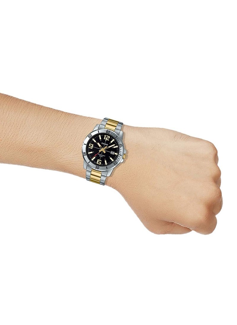 Casio Mens Quartz Watch, Analog Display and Stainless Steel Strap MTP-VD01SG-1BVUDF