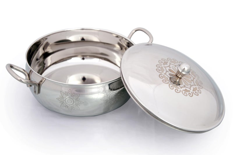 Dev Industries Stainless Steel Handi Set with Lids - Easy to Carry Handle - Pack of 1 Pcs, 750 ML - Serving Cookware Kitchen Set - Ideal for Store & Serve - Highly Durable - Image 5