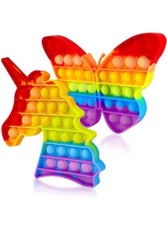 BERO Pop it for Kids Push pop Bubble Fidget Toys Push Pop Bubble Fidget Sensory Toy, Autism Special Needs Silicone Stress Relief Toy popit (2 PC)(Butterfly+Unicorn)