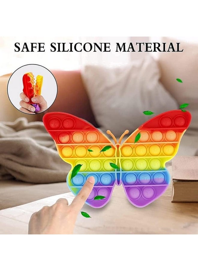 Bero - BERO Pop it for Kids Push pop Bubble Fidget Toys Push Pop Bubble Fidget Sensory Toy, Autism Special Needs Silicone Stress Relief Toy popit (2 PC)(Butterfly+Unicorn) - Image 1