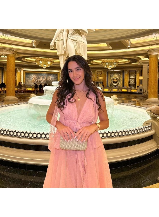 DASEIN حقيبة كلتش نسائية مرصعة بالأحجار اللامعة حقيبة مسائية متلألئة مع قفل كريستالي لحفلات التخرج والزفاف (ذهبي) - Image 2