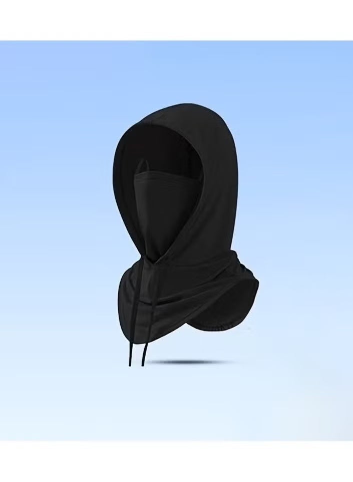 Unisex Full Face Mask Hat Integrated Neck Guard Breathable Cycling Hood Ice Silky Scarf - Outdoor Sports Gear, Sunscreen Face Covering, Hand Washable, Black, Clothing | Versatile Headgear | Breathable Fabri - Image 3