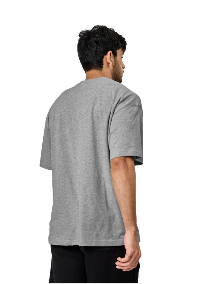LEOTUDE - LEOTUDE Men's Cottonblend Oversized Half Sleeve Round Neck Tshirt (GRL_Soul_P_Grey_S) - Image 1