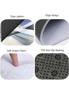 Lukadah Lukadah Kitchen Rugs and Mats Washable 2 Piece Set - Non-Skid Soft Absorbent Kitchen Mats Set for Floor, Comfort Runner Rug Carpets for Kitchen Floor (Abstract Artwork)  - Image 3