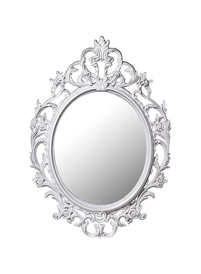 HOME TASTE Decorative Wall Mirror – Large White Hanging Mirror for Bedroom, Living Room, Dresser & Makeup – Wall-Mounted Dressing & Cosmetic Mirror - Image 1