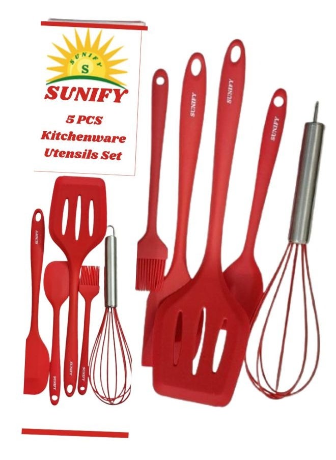 SUNIFY 5PCS Kitchen Silicone Cooking Utensils Set 