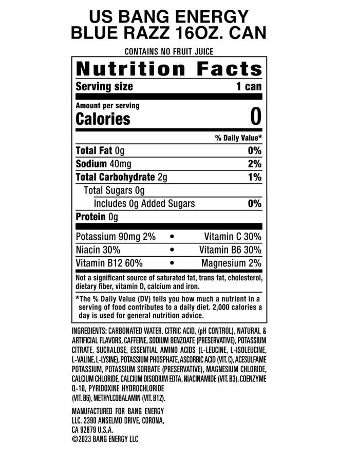 Bang VPX , Blue Razz, 16 Fl Oz (12 Count) - Image 5