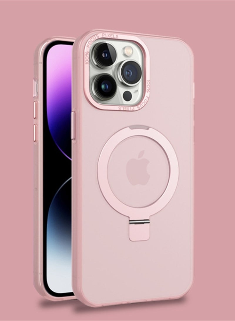 Apple frosted all-inclusive lotus leaf stand magnetic phone case suitable for iPhone 13/iphone 14/iphone 15 - Image 2