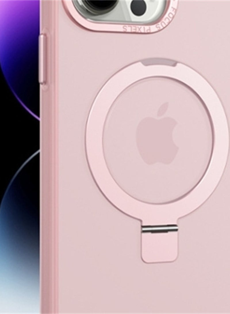 Apple frosted all-inclusive lotus leaf stand magnetic phone case suitable for iPhone 13/iphone 14/iphone 15 - Image 3